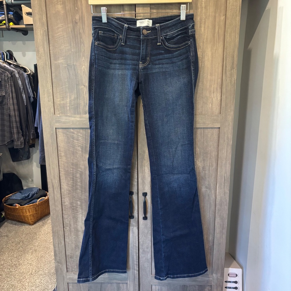 BKE Stella Slim Fit Low Rise Bootcut Jeans Dark Wash 27x34